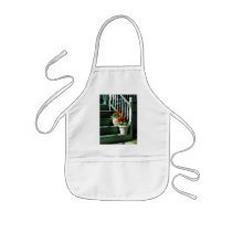 Geraniums and Pansies on Steps Apron