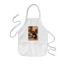 Geraniums on a table apron