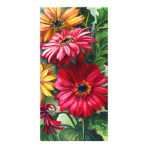 Gerbena Daisies Custom Photo Card