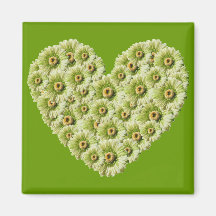 Gerber Daisy Heart Refrigerator Magnet
