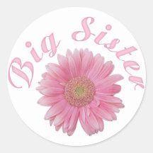 Gerbera Big Sister Round Stickers