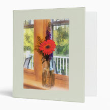 Gerbera Daisies by Kitchen Window 3 Ring Binders