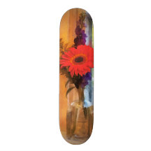 Gerbera Daisy by Kitchen Window Custom Skate Board