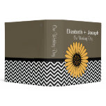 Gerbera Daisy & Cheveron Wedding Photo Album Binders