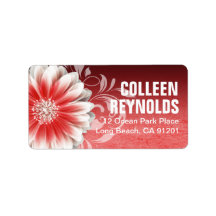Gerbera Daisy Scroll 1 | red Labels