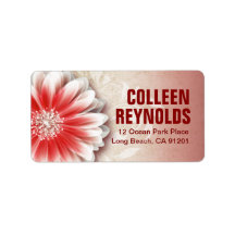 Gerbera Daisy Scroll 1 | red sand Labels