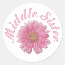 Gerbera Middle Sister Round Sticker