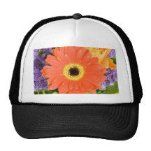 Gerbera rouge dans Bouguet Casquette