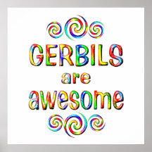 GERBILS ARE AWESOME PRINT