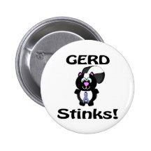 GERD Stinks Skunk Awareness Design Pinback Buttons