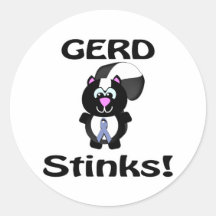 GERD Stinks Skunk Awareness Design Round Sticker
