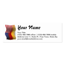 German-American Waving Flag Business Card Templates