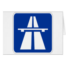 German Autobahn Sign Greeting Card