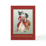 German Christmas card with St.Nicolas, lion, rabbi