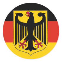 German Eagle Flag Round Stickers
