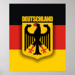 German Flag & Coat of Arms Poster
