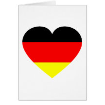 German Flag Heart Greeting Cards