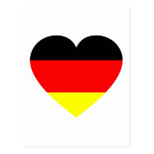 German Flag Heart Post Card