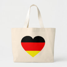 German Flag Heart Tote Bags