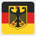 German Flag with Crest Sticker (Square)