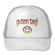 German Gifts : Hello / Guten Tag + Smiley Face Mesh Hat
