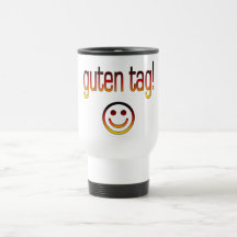 German Gifts : Hello / Guten Tag + Smiley Face Coffee Mugs