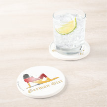 German Girl Flag Beverage Coasters