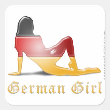 German Girl Flag Sticker