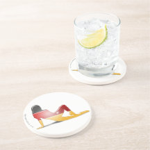 German Girl Silhouette Flag Drink Coaster