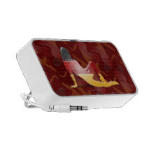 German Girl Silhouette Flag Laptop Speakers