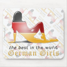 German Girl Silhouette Flag Mousepads