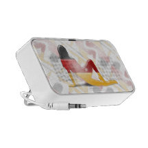 German Girl Silhouette Flag Notebook Speaker