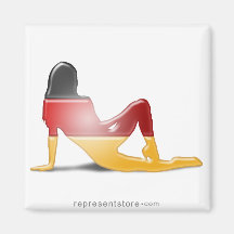 German Girl Silhouette Flag Refrigerator Magnet
