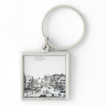 German Market town, 1704 keychains