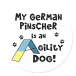 German Pinscher Agility Dog Round Stickers