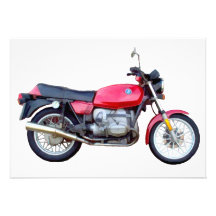 German Red Motorcycle Personalized Invitation