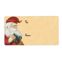 German Santa Christmas Labels