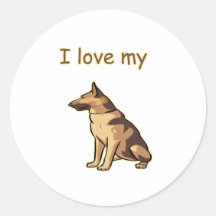 German Shepard,I Love My,Pn Sticker