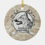 GERMAN SHEPHERD (3) ORNAMENTS