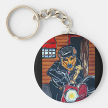 German Shepherd Biker Keychain