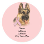 German Shepherd Breast Cancer Address Label