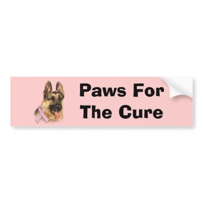 German Shepherd Breast Cancer Bumper Sticker by normagolden