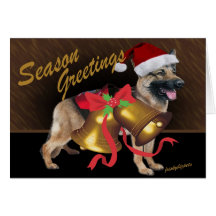 German Shepherd Christmas Bells Cards