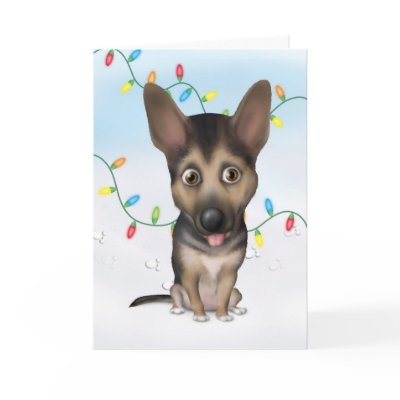 German Shepherd Christmas by cartoondogs