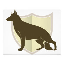 German Shepherd Clasic Crest Design Custom Invite