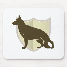 German Shepherd Clasic Crest Design Mousepads