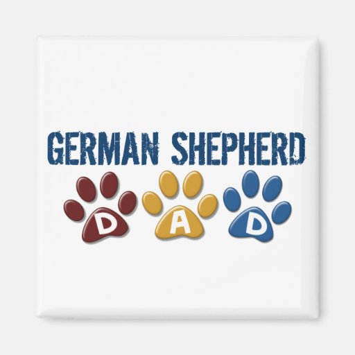 GERMAN SHEPHERD Dad Paw Print 1 Magnets