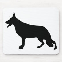 German Shepherd Dog black Mouse Pads