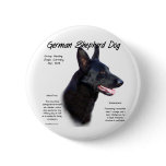 German Shepherd Dog (blk) History Design Pin