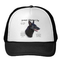 German Shepherd Dog (blk) History Design Hats